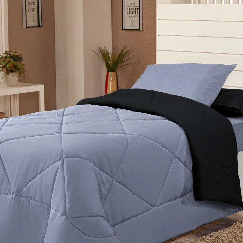 Kit Edredom Solteiro Dupla Face 4 Peças