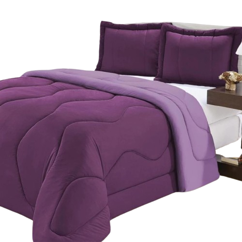 Kit Edredom Dupla Face Malha Gel