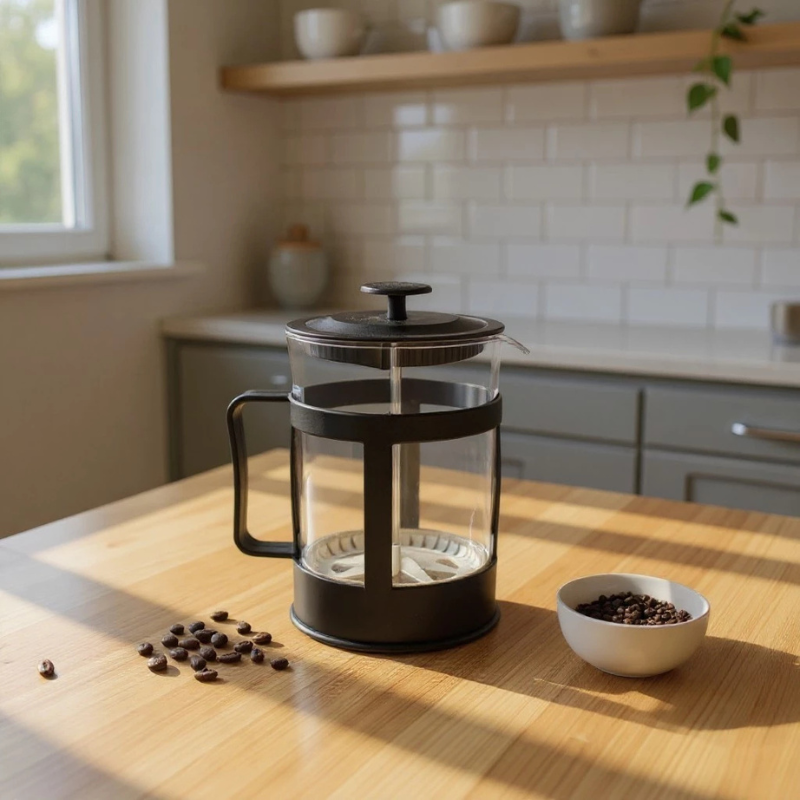 Cafeteira Prensa Francesa em Vidro com Filtro Inox