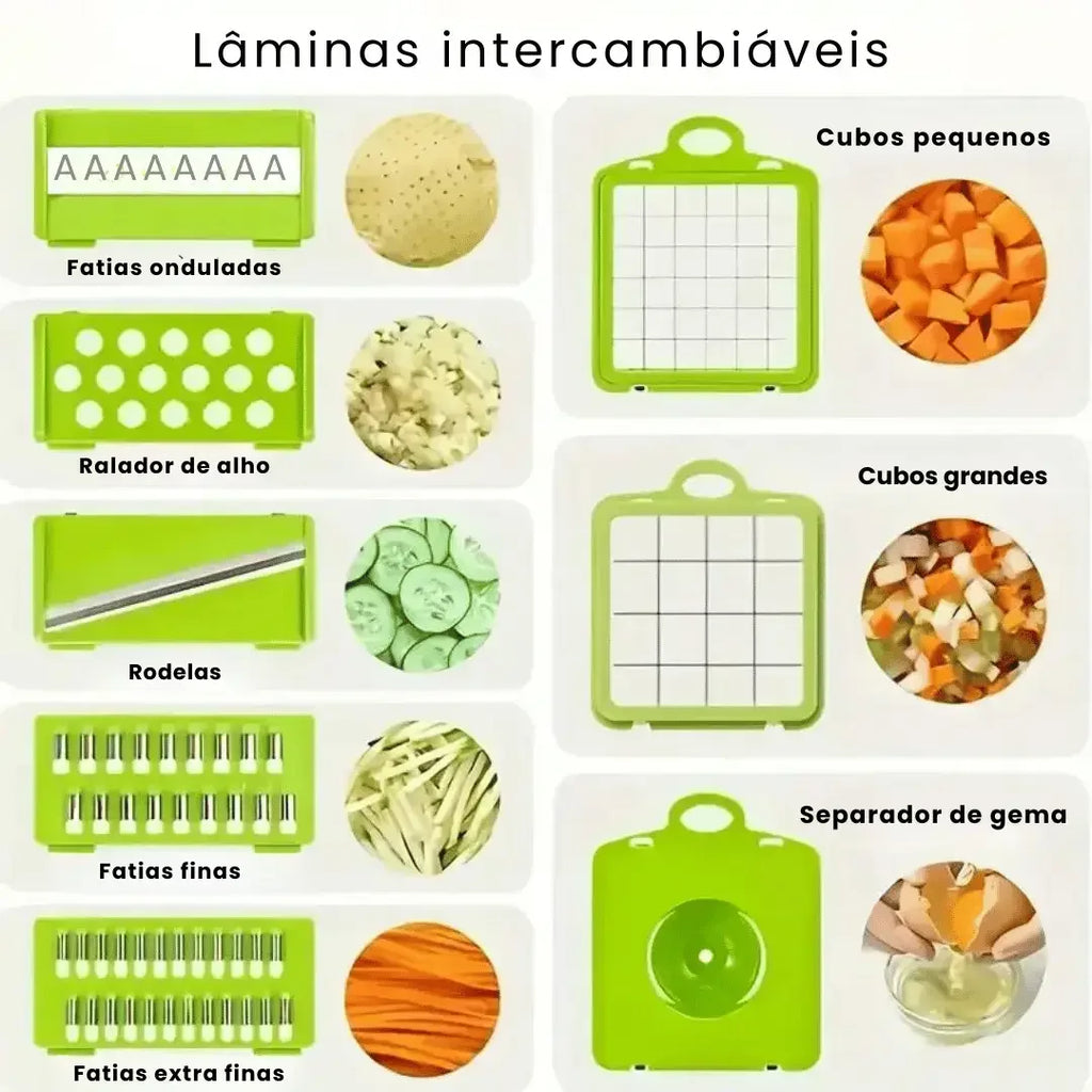 Cortador e Fatiador de Legumes Multifuncional 16 em 1