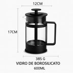 Cafeteira Prensa Francesa em Vidro com Filtro Inox