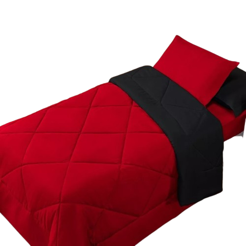 Kit Edredom Solteiro Dupla Face 4 Peças