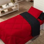 Kit Edredom Solteiro Dupla Face 4 Peças