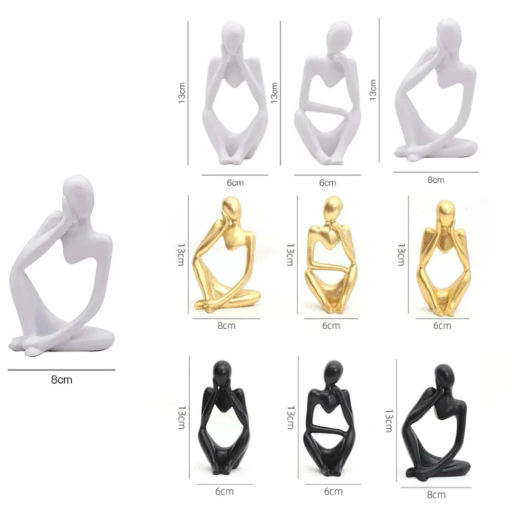 Trio de Estátuas Nórdicas Abstratas