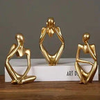 Trio de Estátuas Nórdicas Abstratas