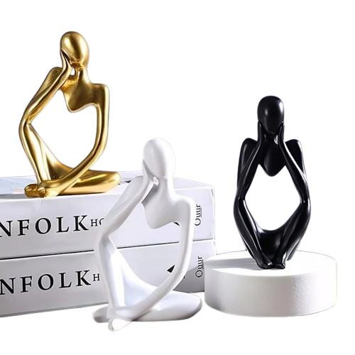 Trio de Estátuas Nórdicas Abstratas