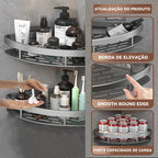 KIT 2 Suporte De Shampoo Prateleiras De Banheiro Sem Furo