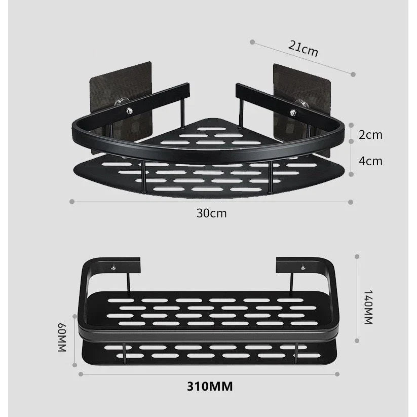 KIT 2 Suporte De Shampoo Prateleiras De Banheiro Sem Furo