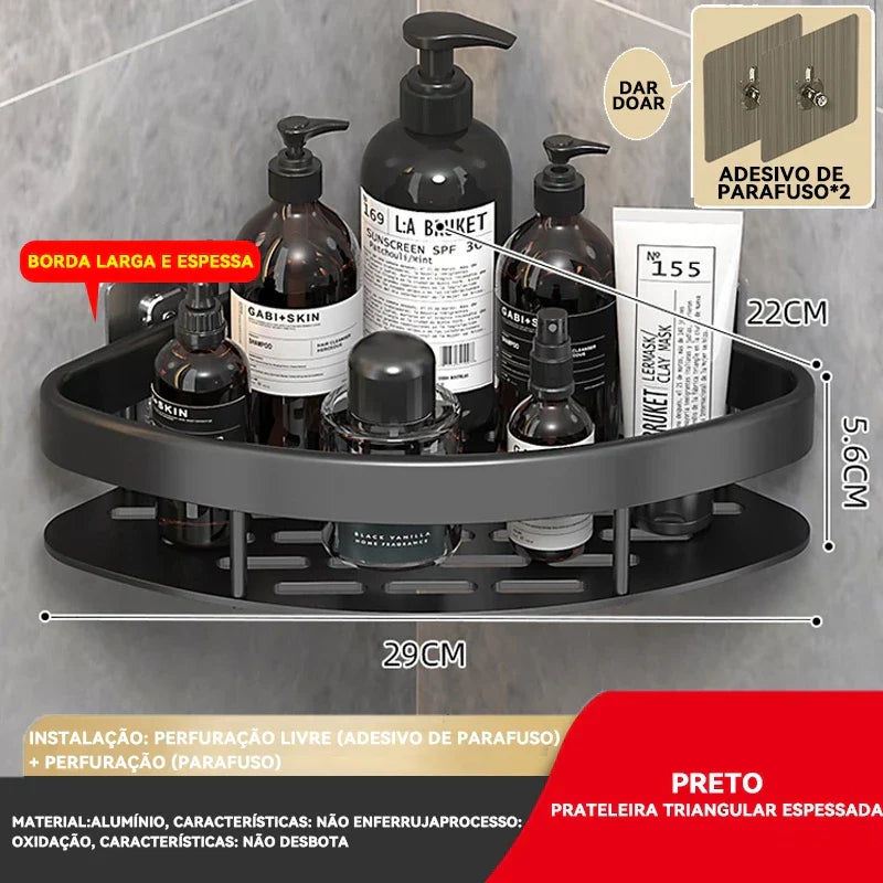 KIT 2 Suporte De Shampoo Prateleiras De Banheiro Sem Furo