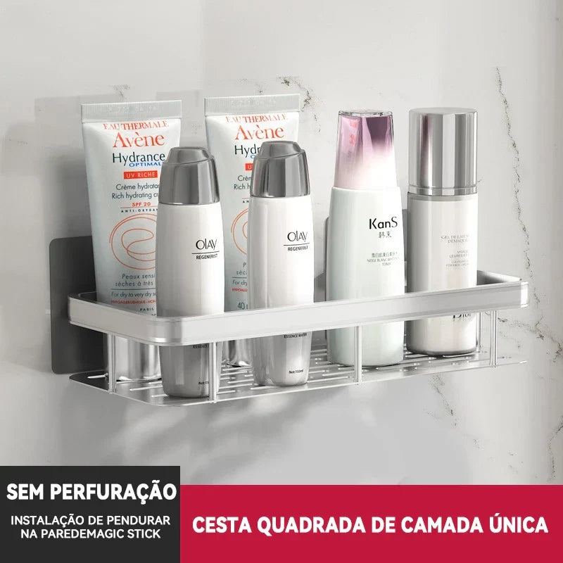 KIT 2 Suporte De Shampoo Prateleiras De Banheiro Sem Furo