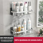 KIT 2 Suporte De Shampoo Prateleiras De Banheiro Sem Furo