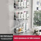 KIT 2 Suporte De Shampoo Prateleiras De Banheiro Sem Furo