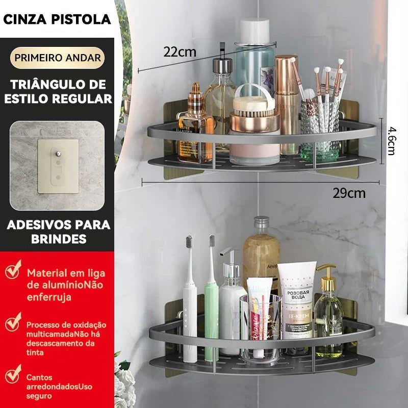 KIT 2 Suporte De Shampoo Prateleiras De Banheiro Sem Furo