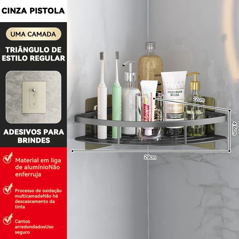 KIT 2 Suporte De Shampoo Prateleiras De Banheiro Sem Furo