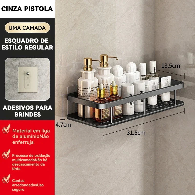 KIT 2 Suporte De Shampoo Prateleiras De Banheiro Sem Furo