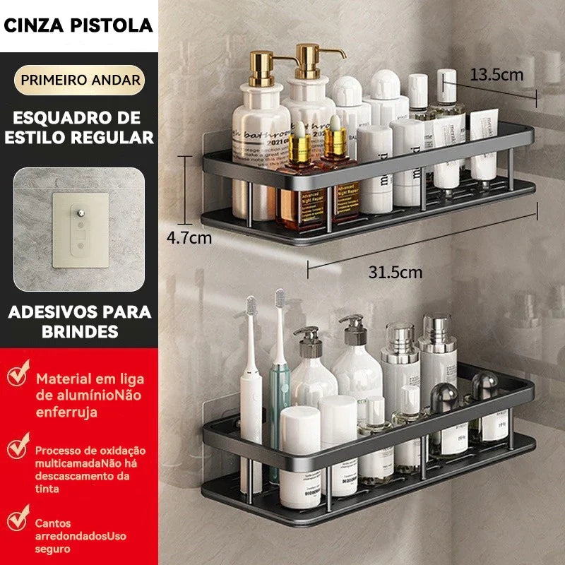 KIT 2 Suporte De Shampoo Prateleiras De Banheiro Sem Furo