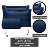 Kit COMPLETO 09 Peças EDREDOM + COBRE LEITO + LENÇOL