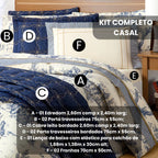 Kit COMPLETO 09 Peças EDREDOM + COBRE LEITO + LENÇOL