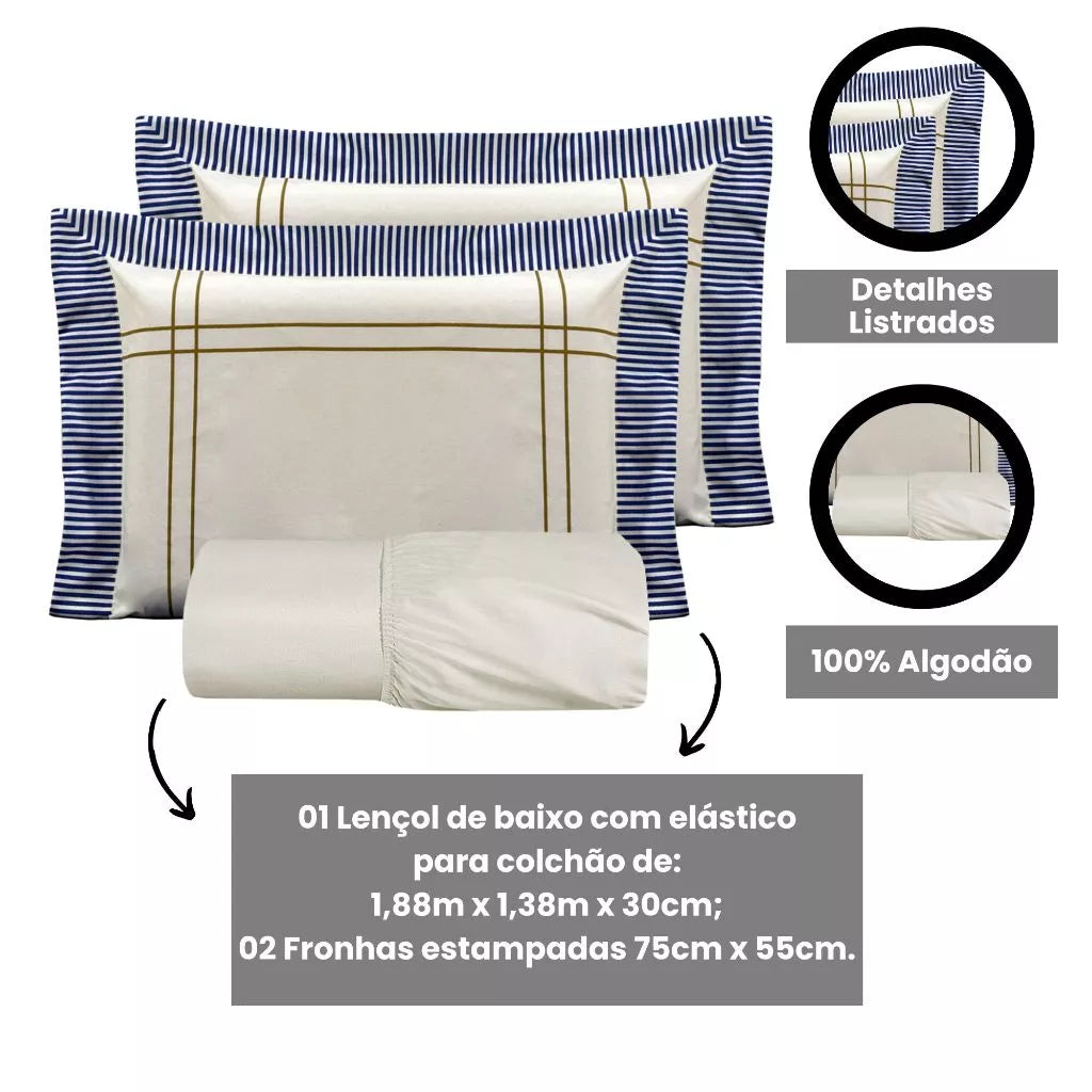 Kit COMPLETO 09 Peças EDREDOM + COBRE LEITO + LENÇOL