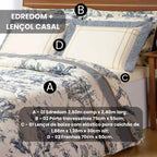 Kit COMPLETO 09 Peças EDREDOM + COBRE LEITO + LENÇOL