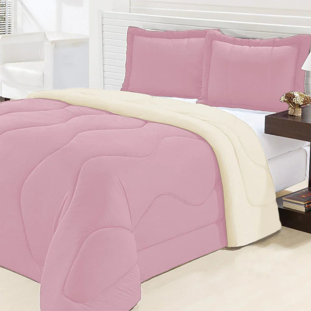 Kit Edredom Dupla Face Malha Gel