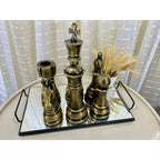 Kit Escultura Decorativa 6 Peças de Xadrez