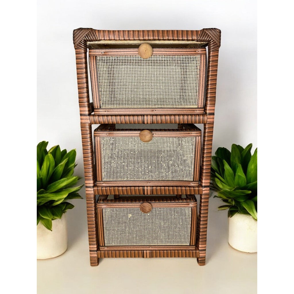 Gaveteiro Organizador Fibra Sintética Tela 3 Gavetas