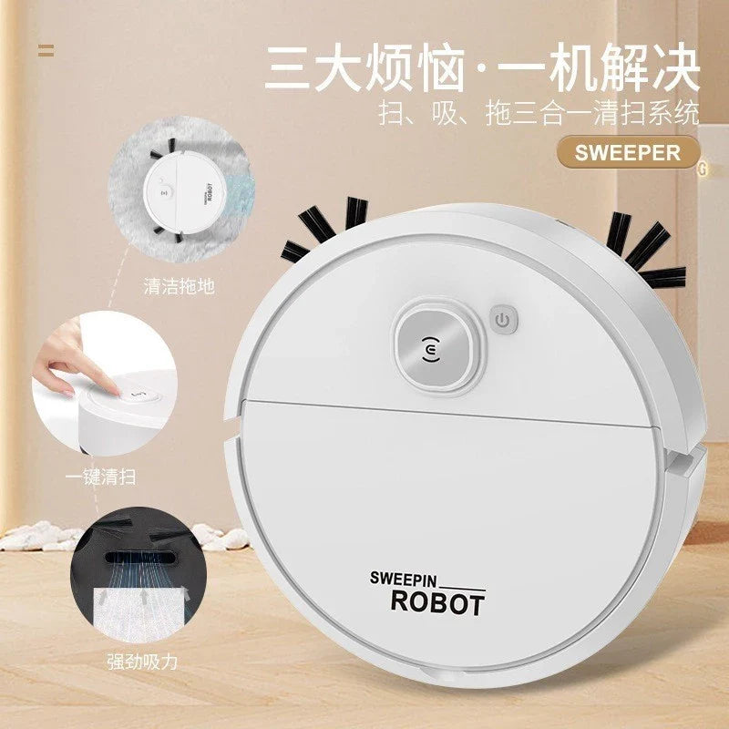 Robô Varredora/Aspirador De Pó  Automática 3 Em 1 Limpeza Doméstica Robótico Inteligente E Silencioso