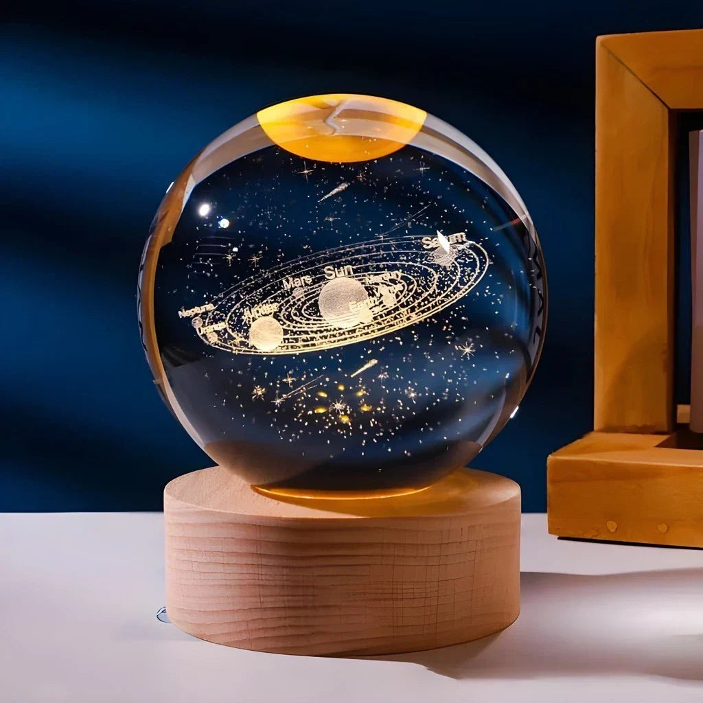 Luminária 3D de Cristal com LED Multicolor