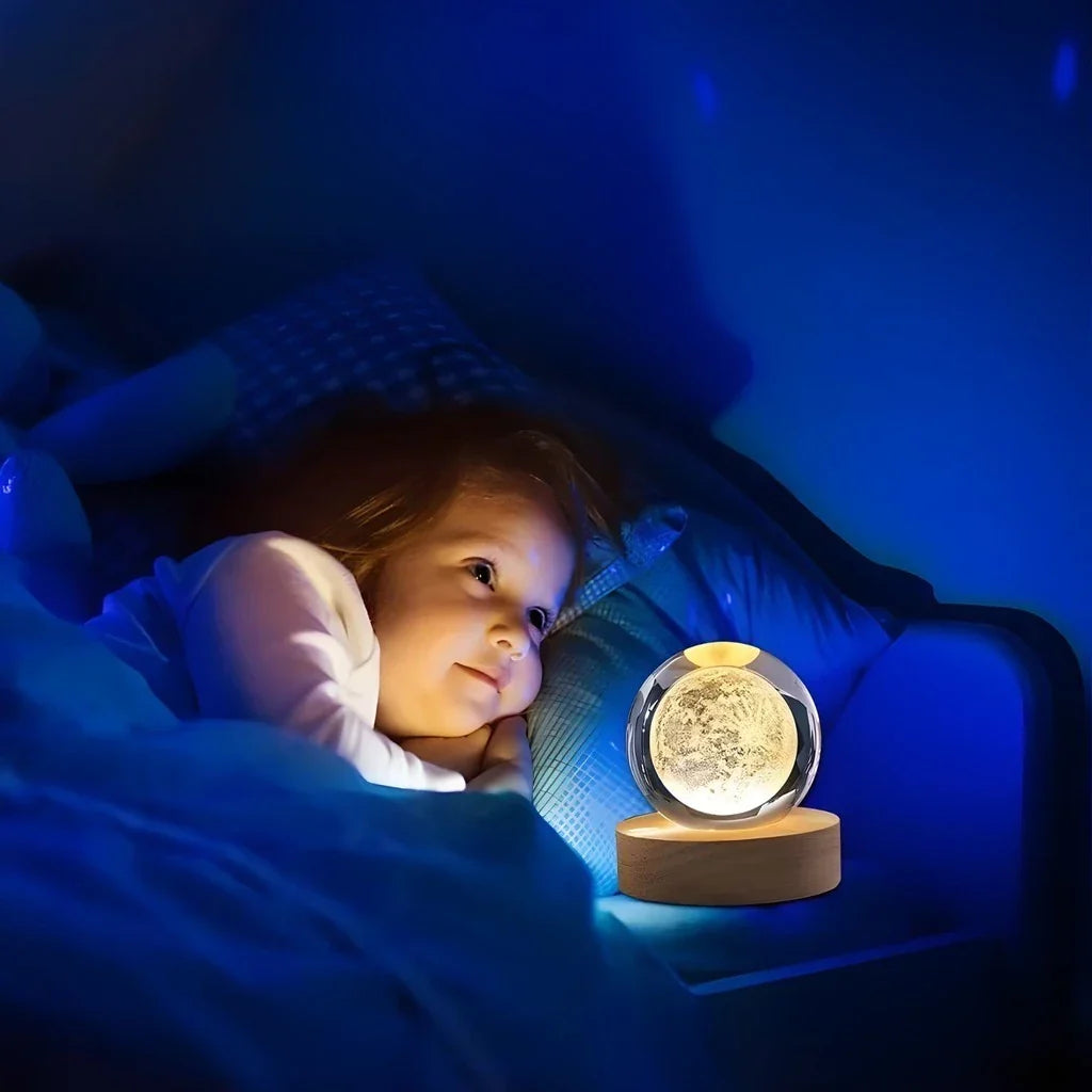 Luminária 3D de Cristal com LED Multicolor