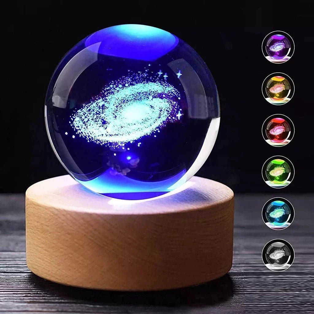 Luminária 3D de Cristal com LED Multicolor