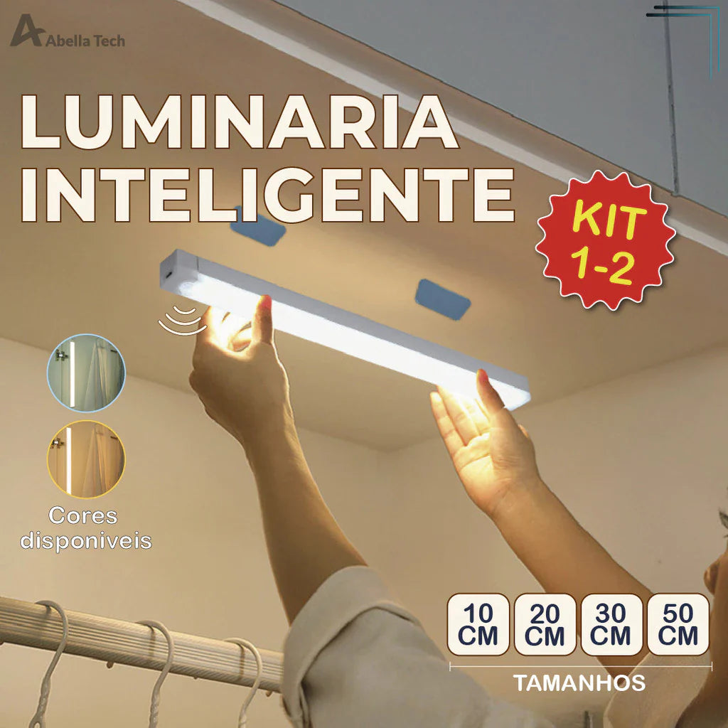 Luminária Inteligente Ultra LED com Sensor de Movimento sem Fio e Recarregável [COMPRE 1 LEVE 2]